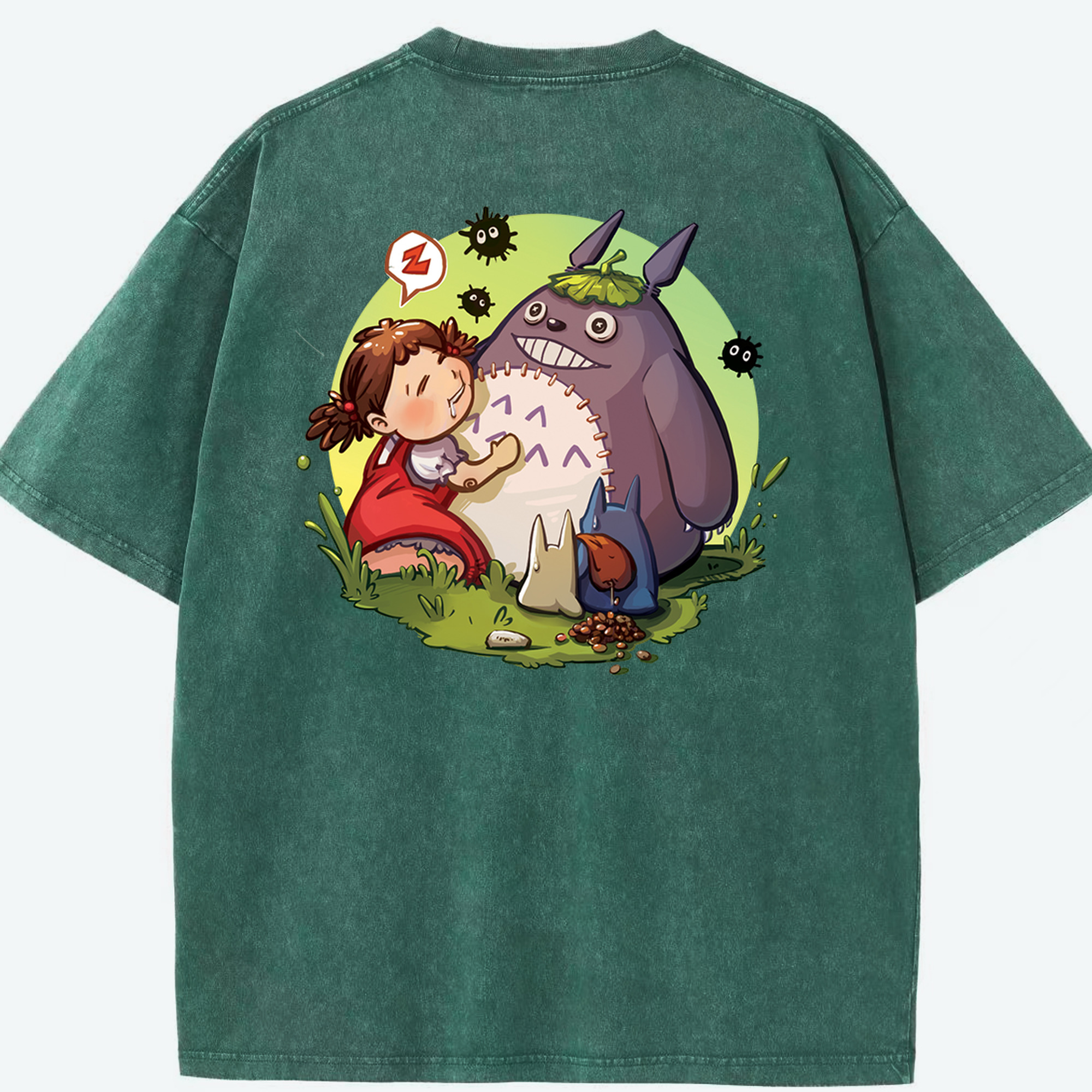 （画像用） となりのトトロ 草壁メイ 草壁サツキ My Neighbor Totoro Satsuki Kusakabe Mei Kusakabe 綿100% ヴィンテージ風 半袖Tシャツ（背面プリント）